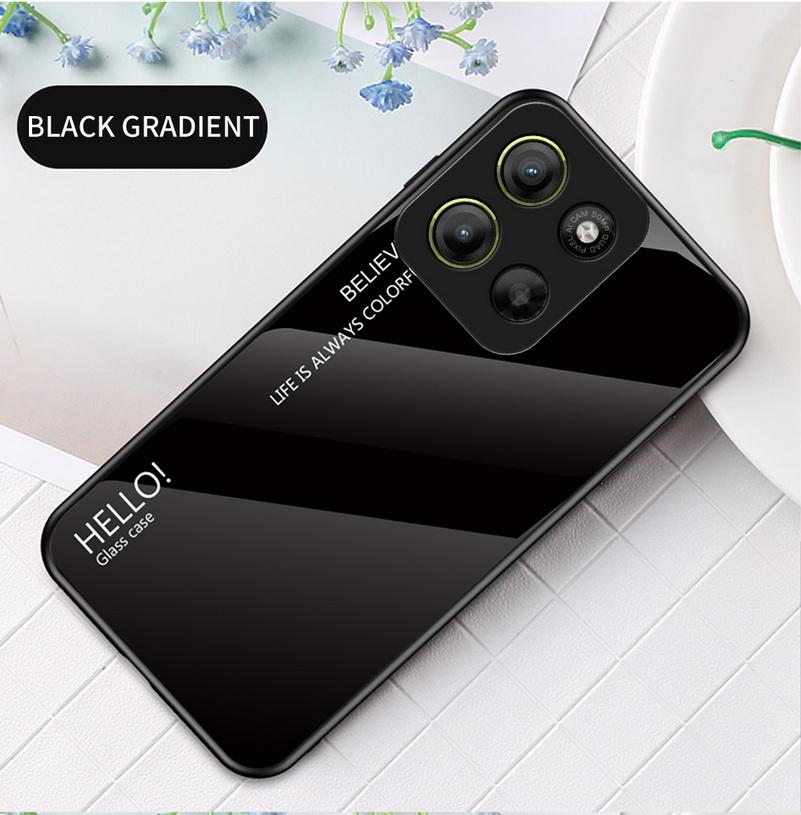 Защитный чехол из закаленного стекла с градиентом для Moto G15 G05 G85 G35 E15 G24 Edge 60 Fusion 60s 50 Neo 50 Pro 40 30 Ultra Глянцевая крышка
