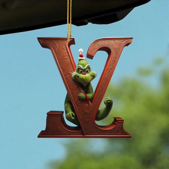 Подвеска в виде рождественской елки с ремешком, легко подвешивается, дизайн эльфа, 26 стилей с буквами