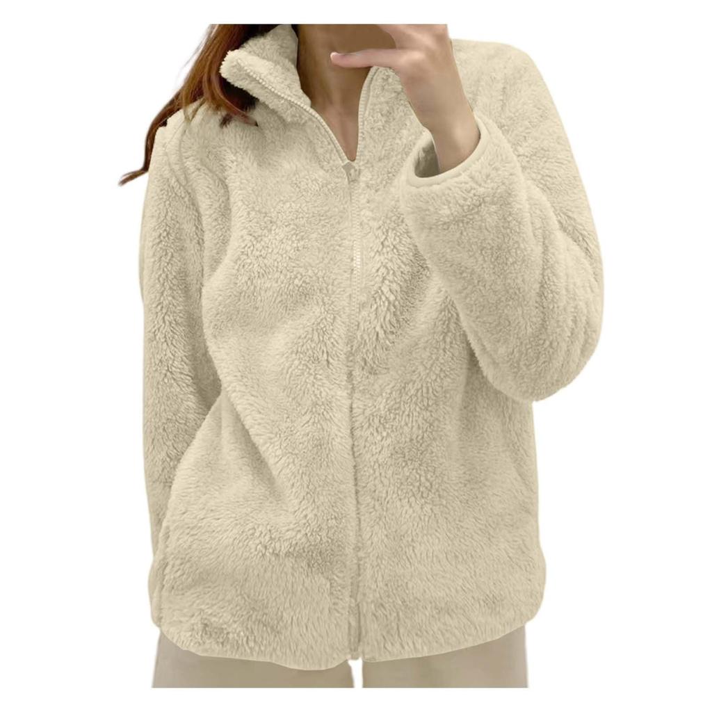 Womens Fleece Zip Up Jacket Light Fall Jackets Winter Plus Size Jackets