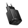 Компактное черное настенное зарядное устройство 105 Вт с 2 портами USB