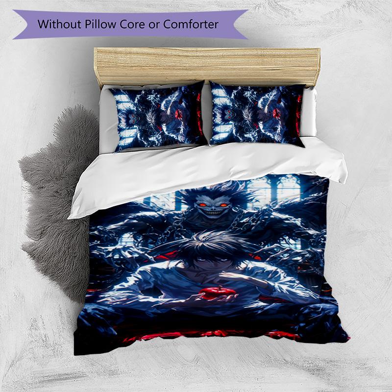 L 3pcs Bedding Set Duvet Cover Closure Includes 1 Duvet Cover & 2 Pillowcases for All Seasons Bedroom Home Dorm Decor