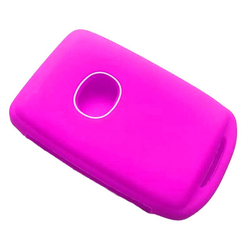 Purple Silicone 4 Buttons Remote Key Fob Case Cover Shell Fit for Mazda 3 6 CX-3 CX-5 CX-9 CX-90 CX-30 CX-50 MX-5 MIATA