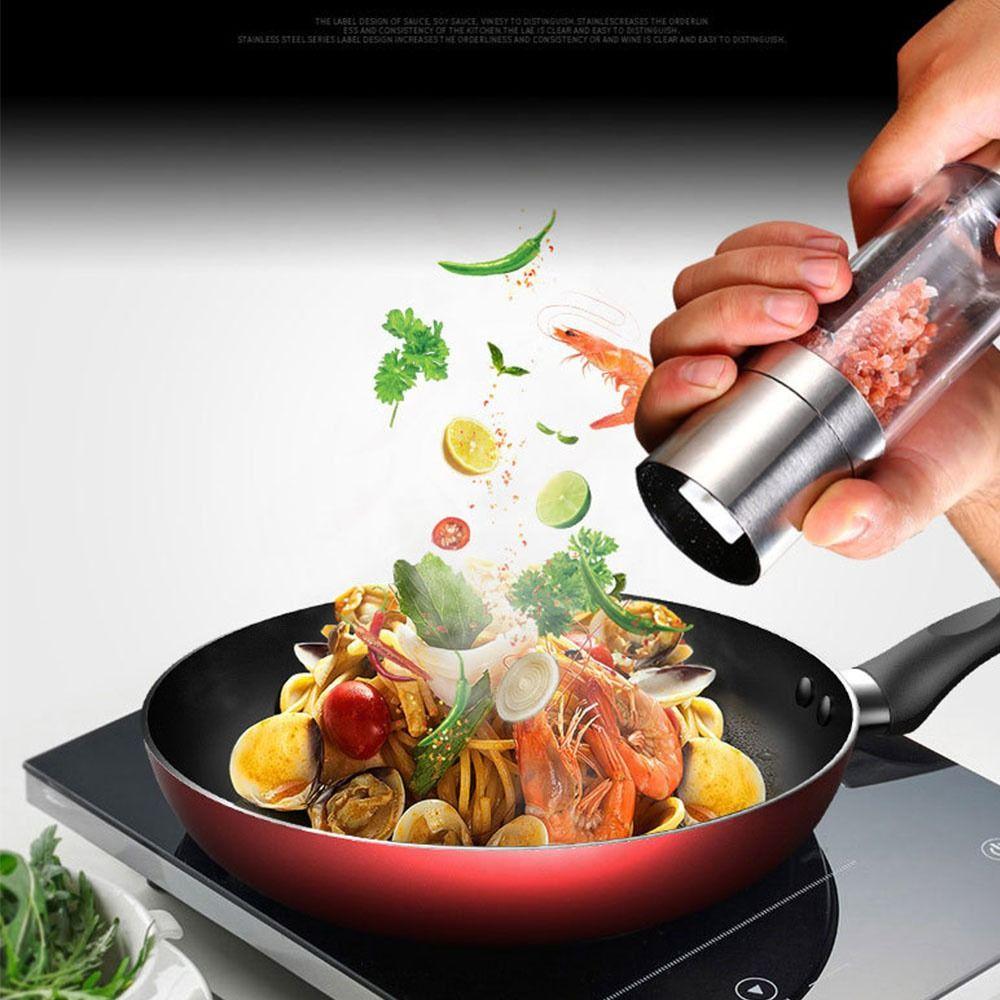 Регулируемая мельница для морской соли и специй, двухголовочные мельницы для перца, ручная мельница для перца, кулинария, приправы