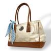 UsedHandbag white/Brown Canvas/leather Women