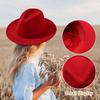 Autumn Winter Womens Felt Hat Fedoras Big Brim Hats for Women British Style Vintage Church Hats Lady Flat Brim White Jazz Cap