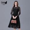 Brand Plus Size European & American Style Black Lace Dress for Women – French-Inspired Long Skirt