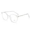 Anti-Blue Light Plain Glasses Ultra-Light Blush Cold Brown Color Korean Anti Radiation Eyeglasses Round Metal Frame
