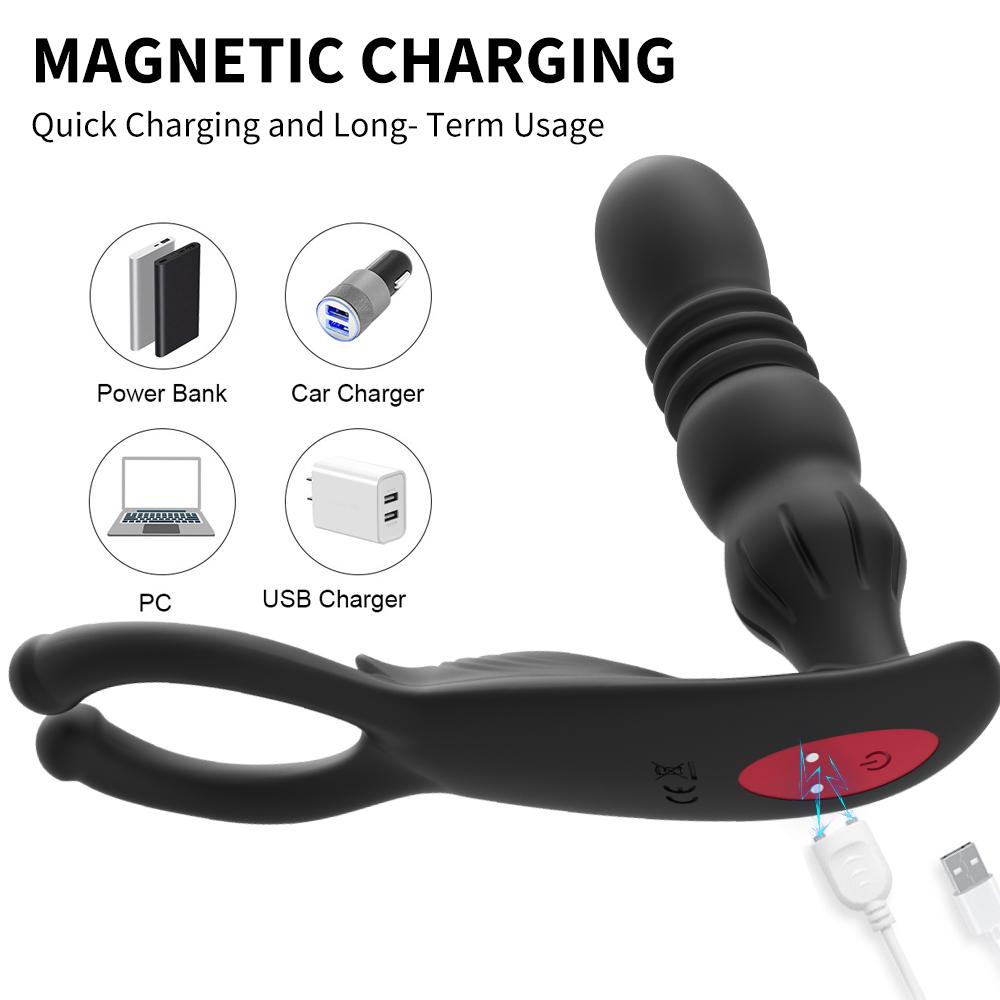 Телескопический мужской массажер простаты силиконовый дилдо вибратор женские секс-игрушки для женщин мужчин пульт дистанционного управления анальная пробка вибраторы