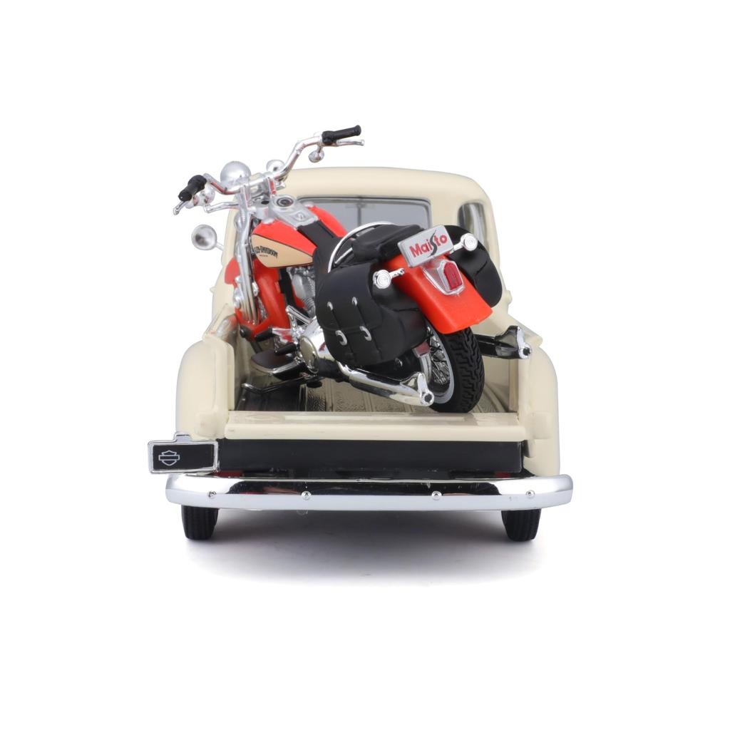 Maisto CUSTOM CHEVROLET 3100 PICKUP 2001 FLSTS HERITAGE Heritage HARLEY-DAVIDSON 124SCALE "1950 & SPRINGER"(БЕЛЫЙ/ОРАНЖЕВЫЙ) Спрингер» (белый/оранжевый)