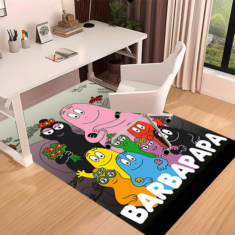 Barbapapa Printed Absorbent Washable Carpet, Non-Slip Bathroom Mats, Kitchen Rugs, Yoga Mat,Living Room Entrance, Camping Picnic Rugs