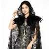 Vintage Overcoats with Oversized Hood Cosplay Costume Creative Gift Lace Hooded Cape