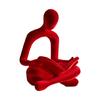 Abstract Flockeds Thinker Statue Resins Art Sculpture for Modern Home Decoration on Shelf or Desktop