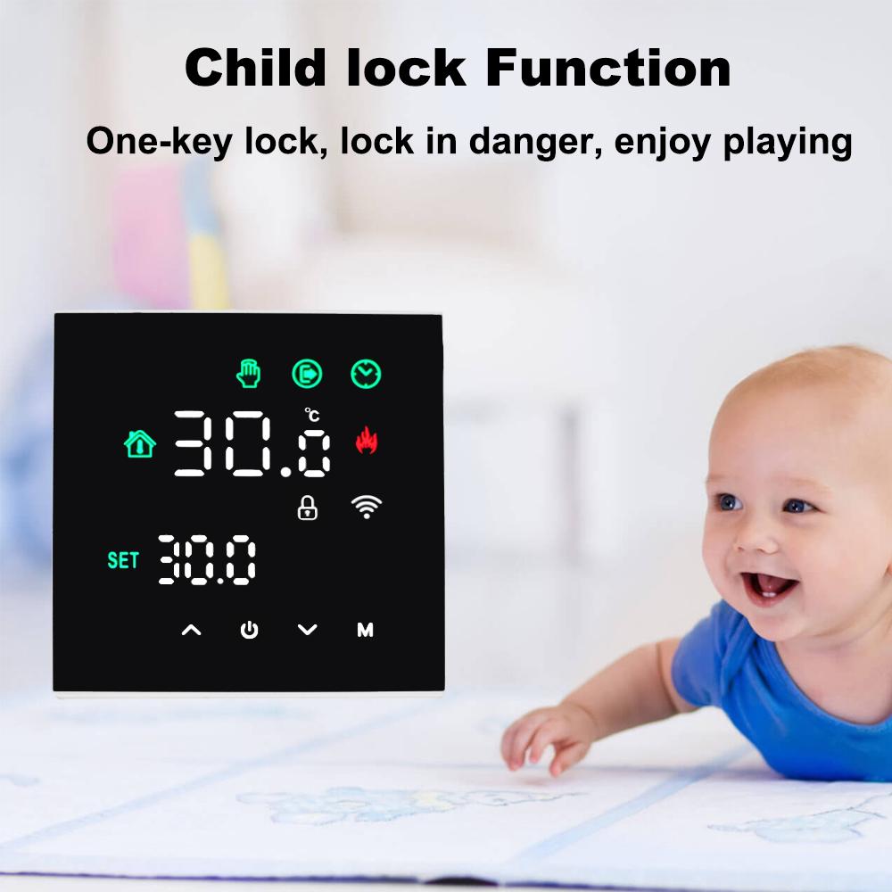 Tuya WiFi Smart Touch Screen Thermostat Electric Floor Heating Gas Boiler/Water Heating Temperature Controller Alexa Voice App Control