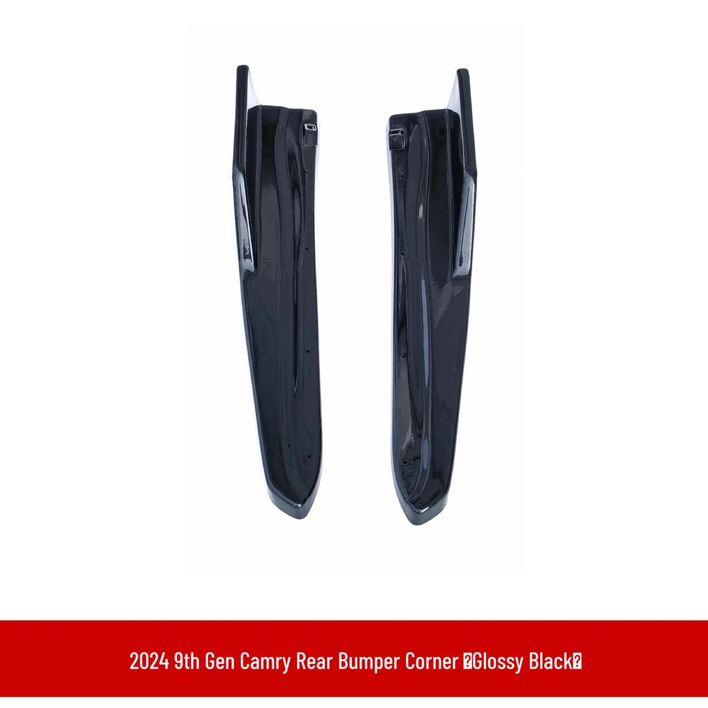 Обвес для Camry 9-го поколения 2024 года: Задние углы, Боковые юбки, Задний спойлер, Передний сплиттер, Диффузор, Верхний спойлер.