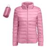 Women's Lightweight Down Jacket, Solid Color, Stand Up Collar, Down Jacket With Pockets