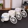 Bicycle Flower Basket Desktop Decoration Ornaments Tricycle Plastic White Vase Flower Storage Home Wedding Party DIY Decoration