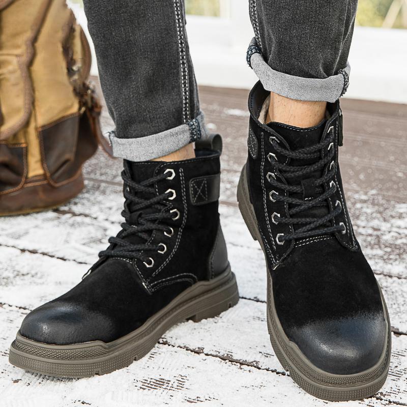 100% натуральная кожа мужские ботинки на шнуровке дышащая обувь с высоким верхом повседневная мужская зимняя обувь осенние зимние ботинки ботинки для пустыни
