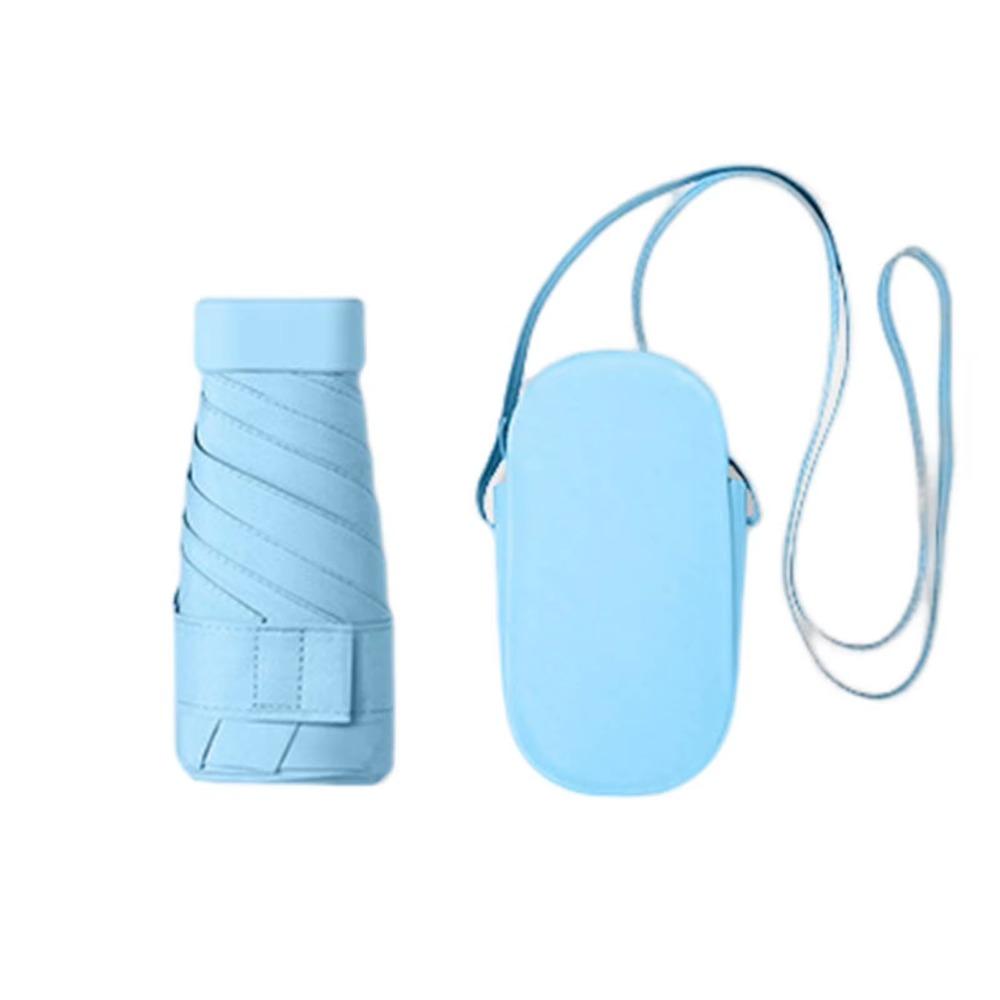 Защита от УФ-лучей Портативный Солнцезащитный Зонт Слинг Чехол из ПУ Кожи Дорожный Зонт от Дождя Для Улицы