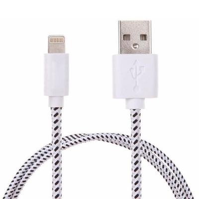 Плетеный кабель 1 м для IPHONE SE 2020 Зарядное устройство Разъем Lightning USB APPLE Тканевая оплетка Шнурок Нейлоновая нить (БЕЛЫЙ)