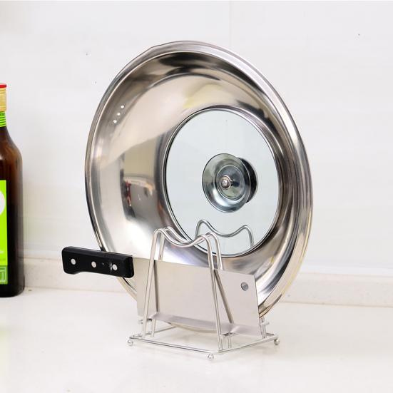 Органайзер для разделочной доски. Высокопрочная органайзер для кладовой. Подставка для разделочной доски из нержавеющей стали квадратной формы.