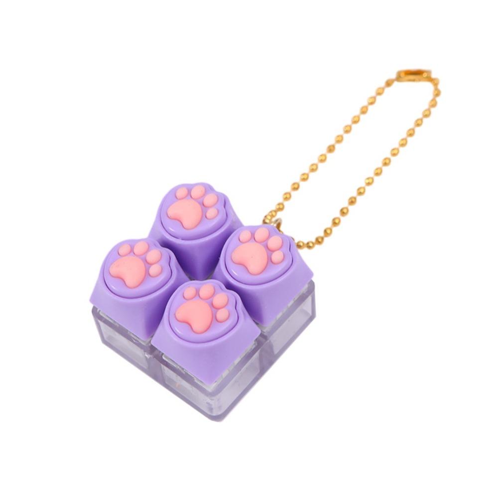 DIY Keyboard Fidget Keychain Keys Button Pinch Toy Portable Finger Keyboard Cap Pass Time