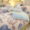 Rainbow Theme Plush Duvet Cover Fluffy Soft Boys Girls Luxury Queen Quilt Cover Winter Warm Letter Print Bedding No Pillowcase