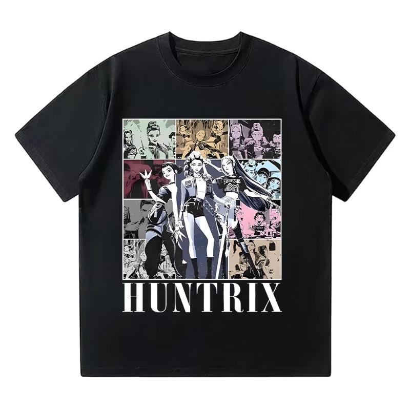 Huntrix Girl Kpop Демо Фильм Винтажная Футболка Kpop Охотники на Демонов Футболка Jinu Манга Одежда Хлопок Высокое Качество Футболки Унисекс Топы