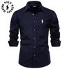 Polo Ralph Lauren 2025 Autumn and Winter Embroidery New Men's Corduroy Pure Cotton Shirt with Lapel Collar, Business Casual Long Sleeved Shirt