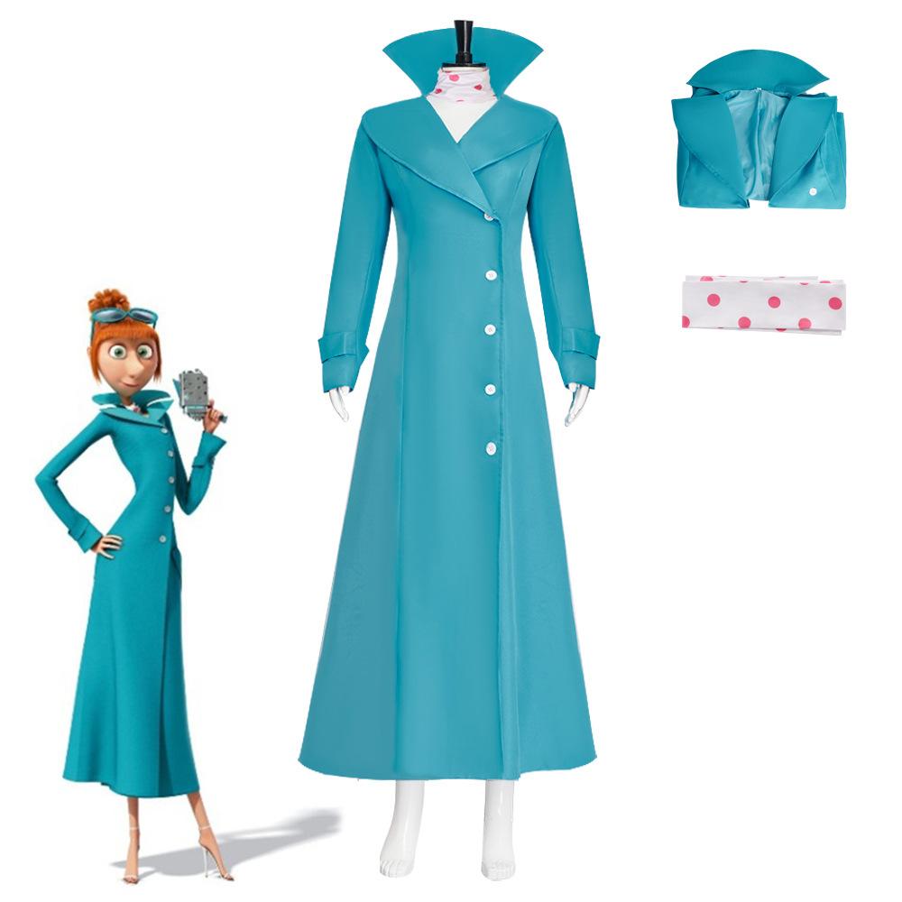 Despicable Me Lucy Cosplay Costume Halloween Role Play Gru Wife Outfit