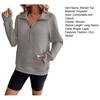 Women's Sweatshirts Half Zip Long Sleeve Lapel Sweater Casual Pullover Top with Pocket Autumn Loose Clothes