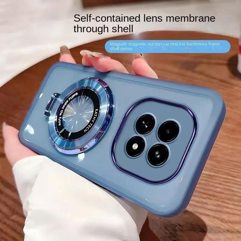 Note 14 Pro Magnetic For Magsafe Holder Case For Funda Xiaomi Redmi Note 14 Note14 Pro Plus Pro+ 4G 5G Stand Bracket Soft Cover