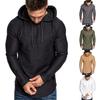 2020 Autumn/Winter Men's Fashion Leather-Accent Hooded Sweatshirt Jacket, European Size