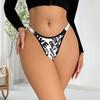 New Style Letter Print Sexy Women G-string Low Rise Breathable Sexy Lingerie Elegant Comfortable Female Thongs Shiny Underwear