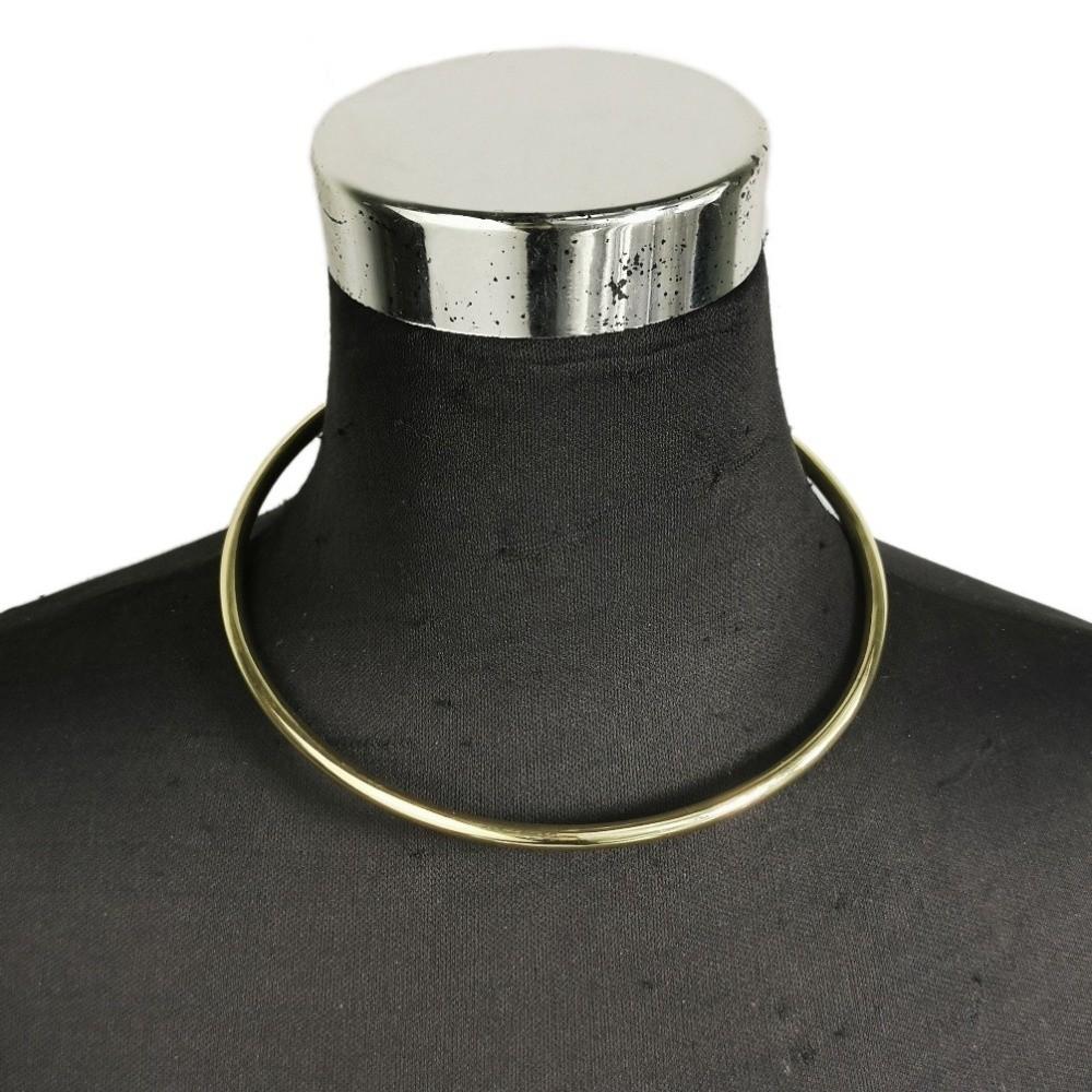 Silver Round Collar Neck Ring Metal Neck Ring Necklace Fashion Round Necklace For Women Men