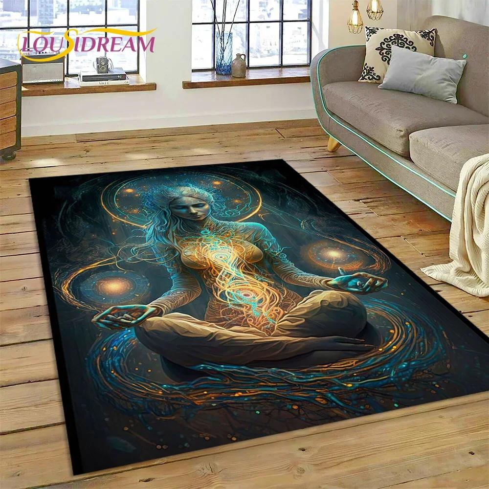 3D ковер для йоги, медитации, Радуги, 7 чакр, ковер для спальни, гостиной, домашний диван, украшение, детская игра, большой декор, напольный коврик