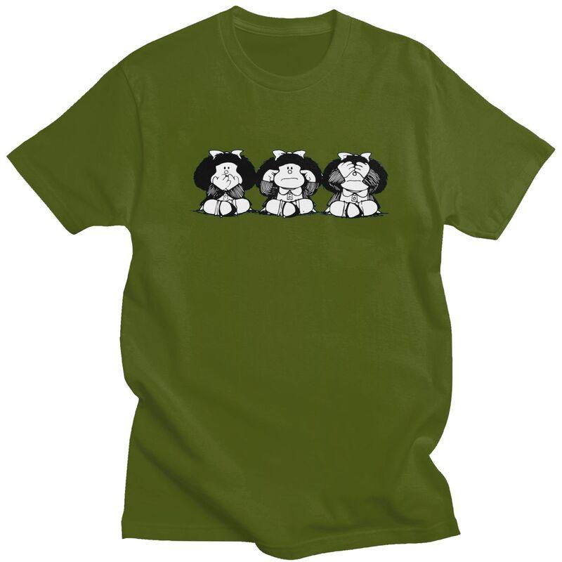 Мужская футболка Quino Comic Cartoon Mafalda с коротким рукавом, хлопковая футболка, уличная одежда, повседневная футболка, одежда slim fit