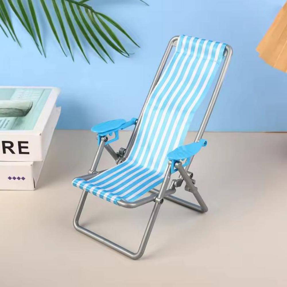 4 Colors Foldable Beach Chair Model Mini Dolls House Furniture Decoration Outdoor Dollhouse