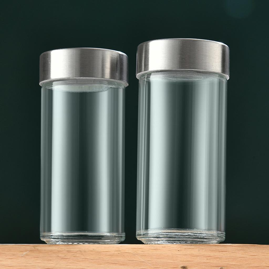 Kitchen Utensils Round Glass Spice Bottle Household Sprinkler Bottle Swivel Opening Closing Spice Set