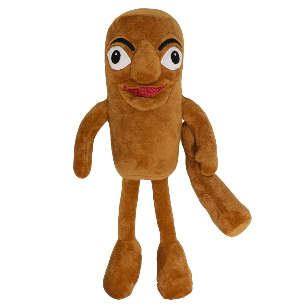 Goofy Plush Buddy with Wiggle Eyes - Quirky Brown Sausage Doll with Amusing Facial Expression, Perfect Desk Companion for Office