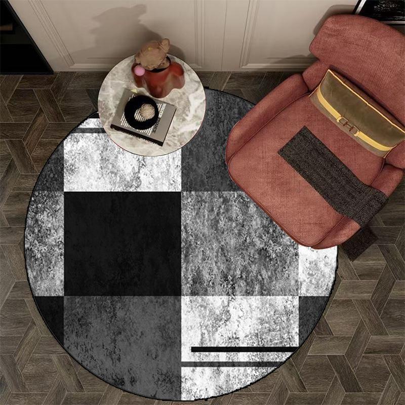 Современный Простой Круглый Ковер Гостиная Коврик для Дивана Легко Чистить Большой Декор для Спальни Домашние Ковры Моющиеся Кофейные Столики Напольный Коврик