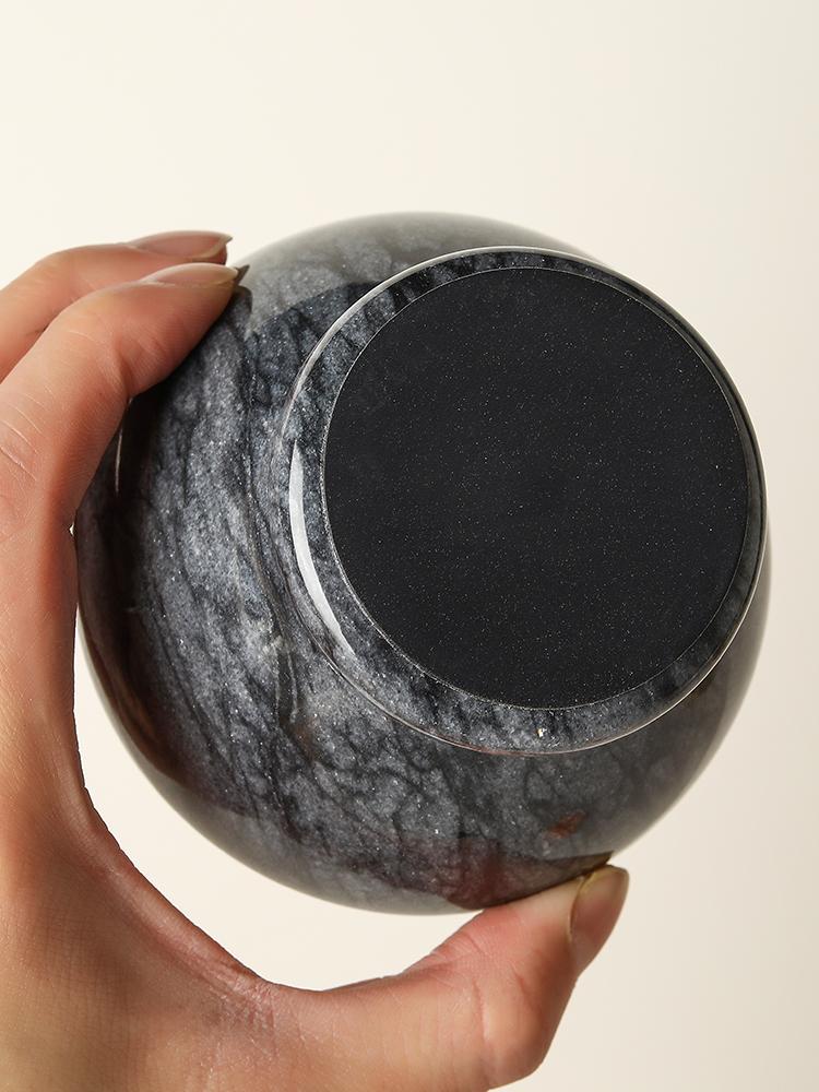 Мраморная мельница из натурального камня, креативная банка для измельчения чесночного порошка, ручная бытовая кухонная легкая роскошная ступка для таблеток с перцем