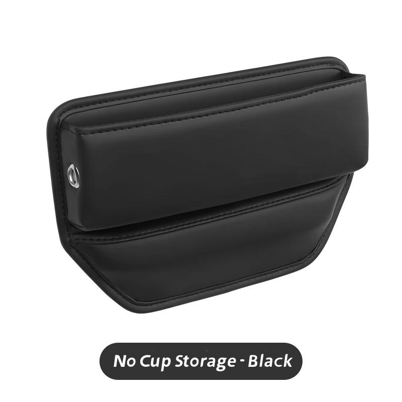PU Leather Car Seat Gap Organizer Multifunction Console Crevice Filler Side Storage Box with Cup Holder Car Interior Storage Poc