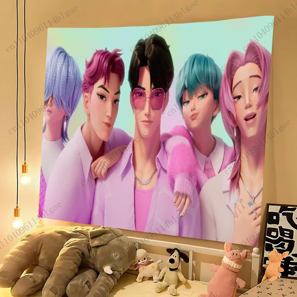 Kawaii Aesthetic Room Decor Item Unique Cartoon Photo Background Cloth Perfect for Bedroom Decoration Printing Wall Tapestry