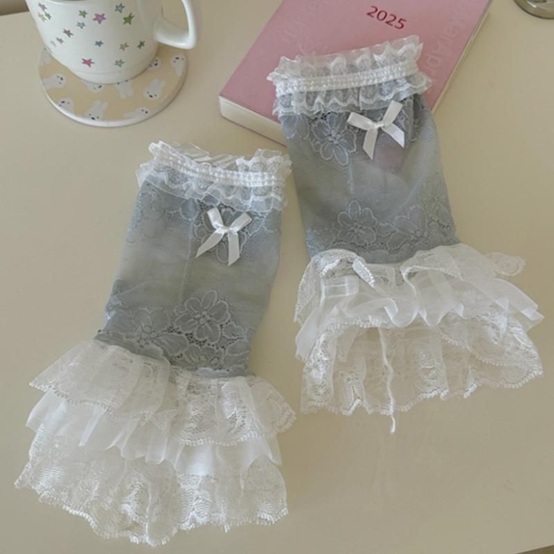 1 пара манжет из белого кружева в европейском женственном стиле, декоративный воротник-стойка, аксессуары для женской одежды, декоративные рукава для свадебного платья