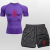 Mens Quick-Dry Breathable 2-Piece Sport Set Short Sleeve T-Shirt Shorts Gym Workout Running Outdoor Fitness