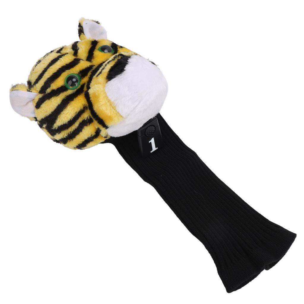 Golf Club Head Cover Plush Nylon Cute Tiger Head Protective Animal Golf Headcover for Golf Lovers Women Men