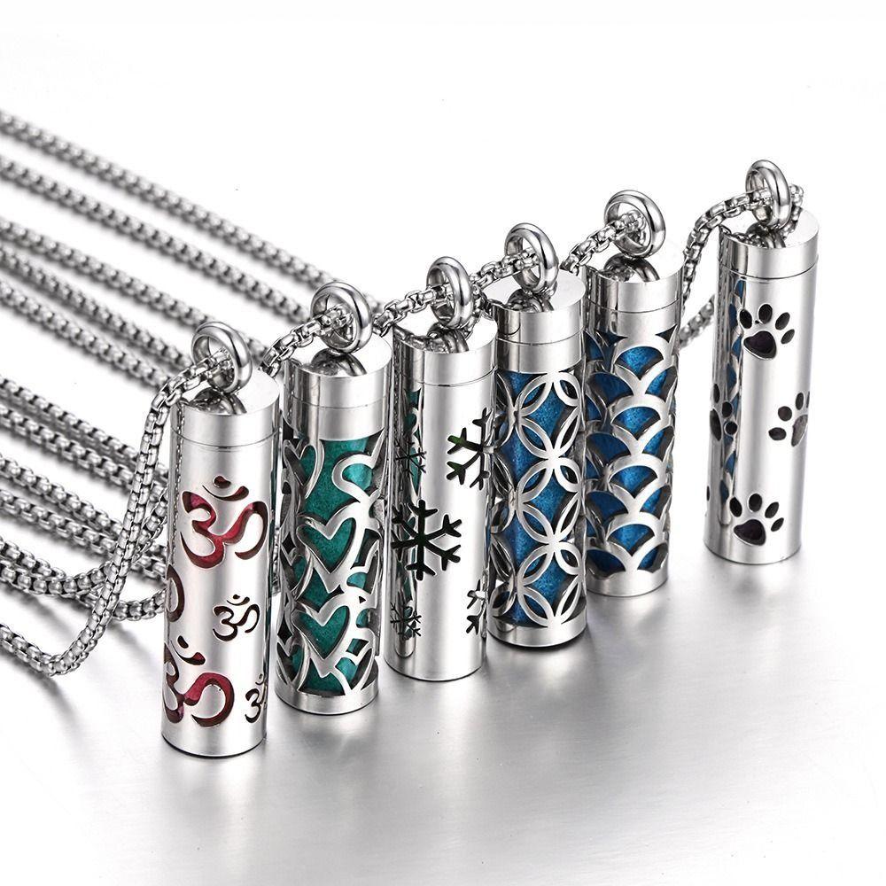 Aroma Jewelry Perfume Oils Necklace Silver Color Locket Perfume Necklace Jewelry Accessories