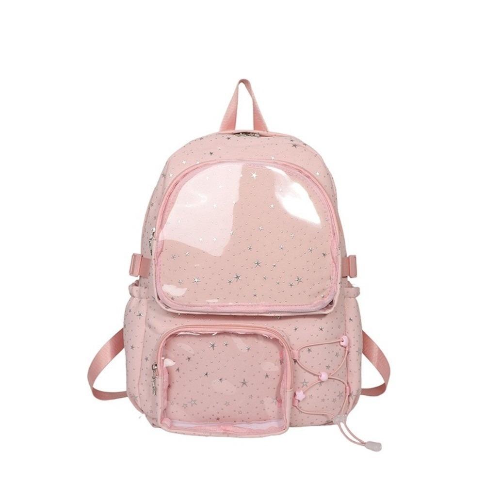 Oxford Cloth Star Backpack Print Transparent Itabag Casual Nylon Backpack  Women