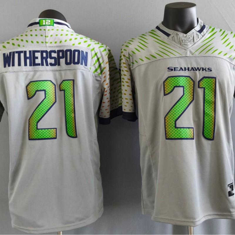 3rd Gen Seattle Seahawks Gray Football Jersey - Embroidered Numbers 9 10 11 12 21 Mens Sports T-Shirt