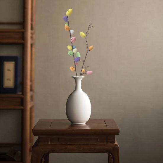 1 шт./2 шт., растение для пасхальных яиц, простое в уходе, декоративные пластиковые полезные пасхальные искусственные листья, ветка с красочными яйцами, декор для дома